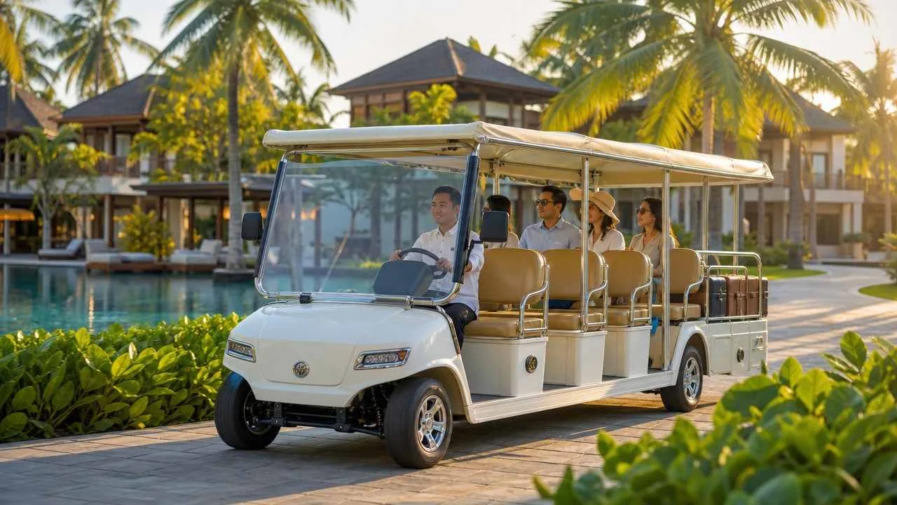 Resort property with electric vehicles